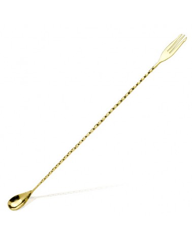 Premium Trident bar spoon 40 cm gold