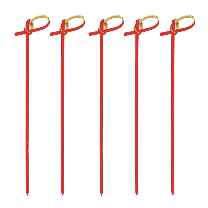 Brocheta Bambú 12 cm color rojo
