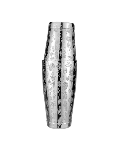 Boston Shaker Engraved Tiki